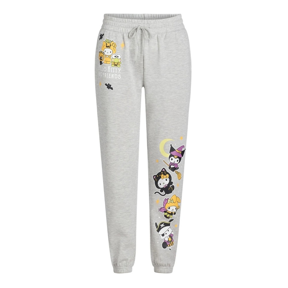 Hello Kitty & Friends Women's Halloween Graphic Print Joggers - Gray - XS 0/2